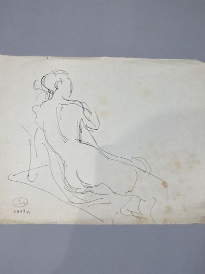 null Georges PREVERAUD DE SONNEVILLE (1889-1978)
Etudes de nus 
Deux dessins, l'un...