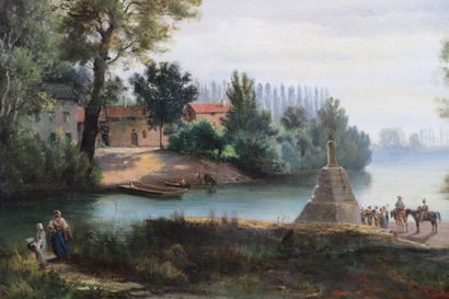 null Frederic MIALHE (1810-1881)
View of Mexico
Oil on canvas signed lower right...