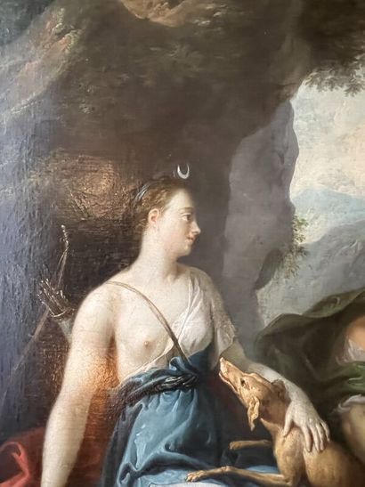 null French school around 1750
Diana the Huntress and a Nymph
Oil on canvas
Old label...
