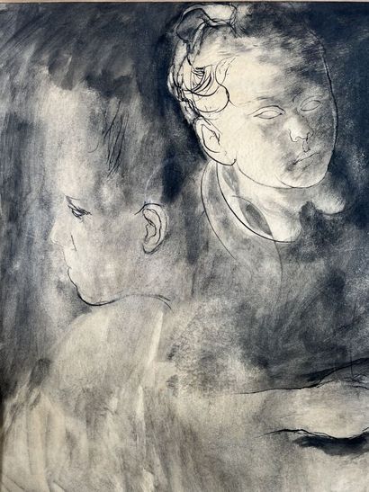 null Robert CHARAZAC (1905-1982)
Deux têtes d'enfant
Encre sur papier
54 x 42 cm...