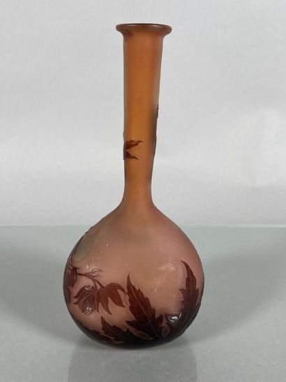 null Établissements GALLÉ (1904-1936) 
Vase soliflore en verre multicouche à décor...