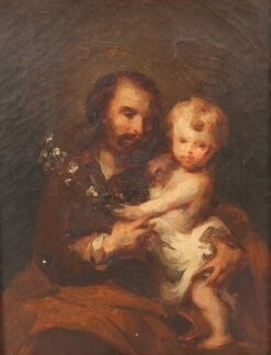 null Ecole ESPAGNOLE du XIXe dans le goût de MURILLO
Saint Joseph et l'Enfant Jésus
Sur...