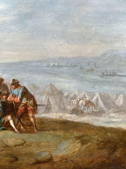 null Attribué à Pierre LENFANT (1704 - 1787)
Un campement militaire
Panneau une planche...