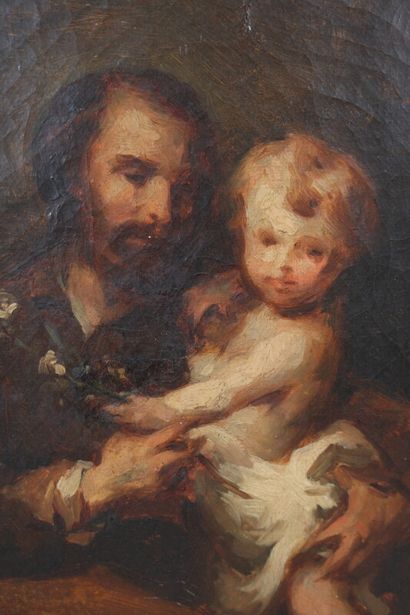 null Ecole ESPAGNOLE du XIXe dans le goût de MURILLO
Saint Joseph et l'Enfant Jésus
Sur...
