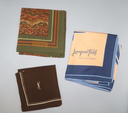 null YSL - Givenchy -Jacques Fath
Trois foulards en soie