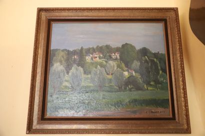 null Léon GAUDEAUX (1893-1947)
Paysage au village 
Huile sur toile
Signée en bas...