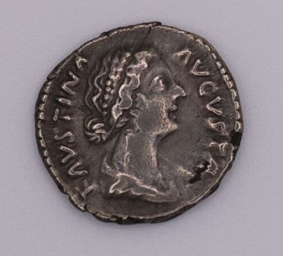 null EMPIRE - Young Faustina (wife of Marcus Aurelius). Denarius 3.64 g. Allegra...