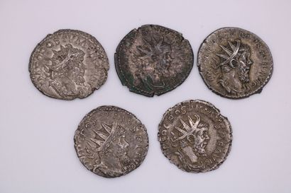 null EMPIRE - Posthumus (259-268). Set of 5 Antoninians ag. 
TTB to Sup.