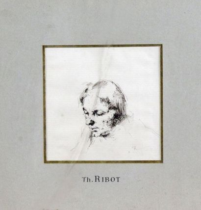 null Théodule RIBOT – 1823-1891 TROIS ÉTUDES DE PERSONNAGES - fusain (17 x 12) -...