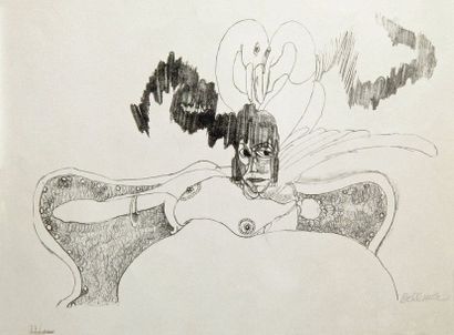 null Hans BELLMER – 1902-1975 LÉDA ET LES CYGNES Lithographie signée, titrée et numérotée...