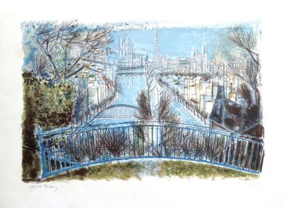 null Édouard MAC’AVOY – 1905-1991 LA SEINE À PARIS Lithographie signée et numérotée...