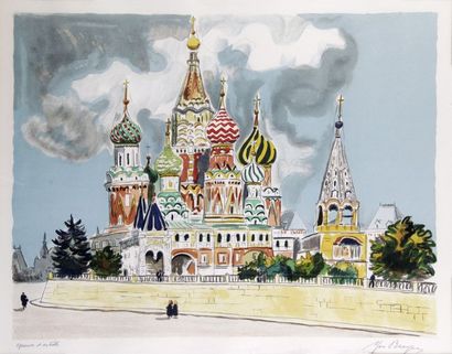 null Yves BRAYER – 1907-1990 MOSCOU, LE KREMLIN Lithographie signée et marquée « épreuve...