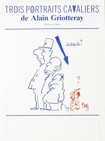 null Alain TREZ – né en 1926 TROIS PORTRAITS CAVALIERS DE ALAIN GRIOTTERAY Sérigraphie...