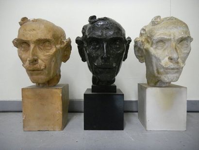 null Portrait de Daniel Rouvière par G. RAFAEL? Trois sculptures Bronze, terre cuite...