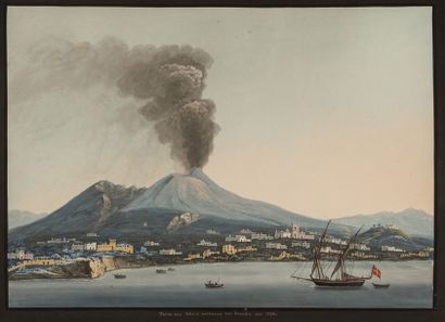 null Ecole Napolitaine du XIXème Torre del Greco distrutta dal Eruzione del 1794...
