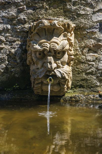 null Mascaron figurant une tête grotesque en pierre calcaire, provenant du Pont Neuf....