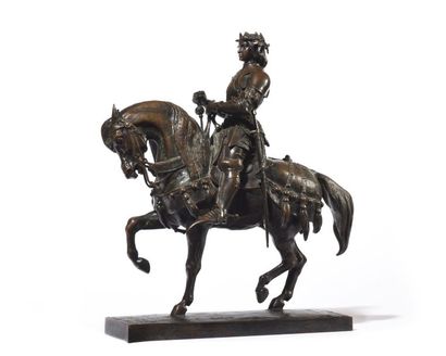null Charles VII le Victorieux Épreuve en bronze patiné, signée 29 x 23,5 cm Bibliographie:...