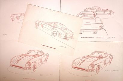 null YOSHIDA Hideki ( 1949- 2019)

 Ferrari 250 GT

 Cinq lithographies issues d'un...