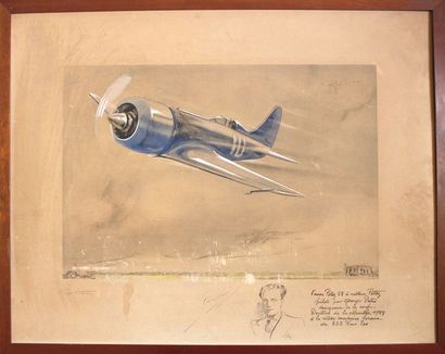 null Géo HAM (Georges Hamel) 1900-1972 

L'avion Potez 53 de Georges Detré

Lithographie...