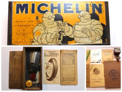null Boîte Michelin- 1er Secours" et divers Michelin 

Coffret en bois, nécessaire...