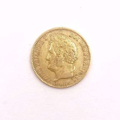 null PIECE en or jaune de 40 Francs au profil de Louis Philippe datant de 1831, atelier...