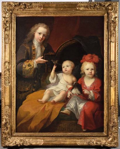 null Attribué à Alexis Simon BELLE (1674 - 1734) Portraits d’enfants dont un enfant...