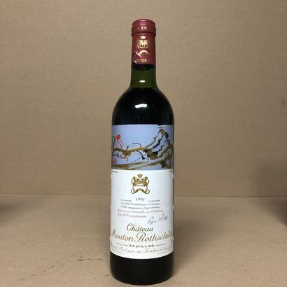 null 1 bottle CHÂTEAU MOUTON ROTHSCHILD 1981 1st GCC (low light level, withered ...