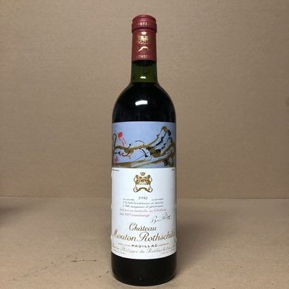 null 1 bottle CHÂTEAU MOUTON ROTHSCHILD 1981 1st GCC (low light level, withered ...