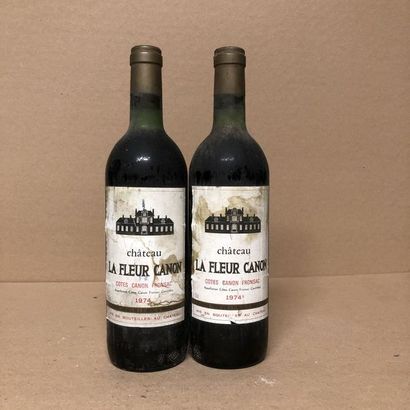 2 bouteilles LA FLEUR CANON 1974 (niveaux...