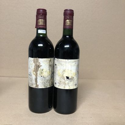 null 2 bottles CHÂTEAU MARGAUX 1989 1st GCC (low light levels, very damaged, very...