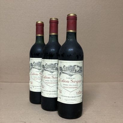 3 bouteilles CHÂTEAU CALON SEGURE 1991 3e...