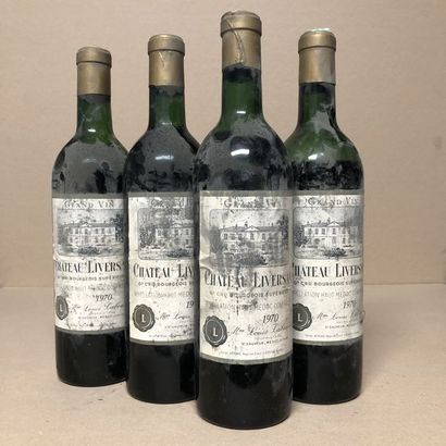 4 bouteilles CHÂTEAU LIVERSAN 1970 (niveaux...