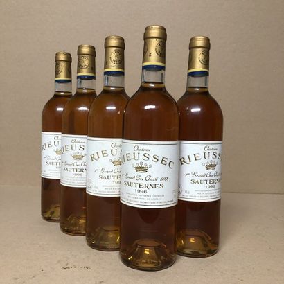 null 5 bouteilles CHÂTEAU RIEUSSEC 1996 1er Cru (étiquettes fanées)