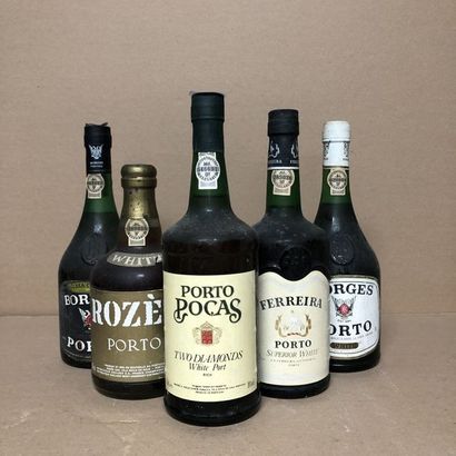 null 5 bouteilles : 1 PORTO POCAS "Two Diamonds" White Port, 1 PORTO FERREIRA "Superior...