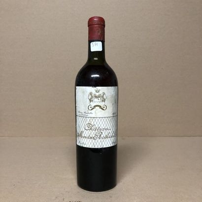 null 1 bouteille CHÂTEAU MOUTON ROTHSCHILD 1929 1er GCC (niveau léger bas, étiquette...