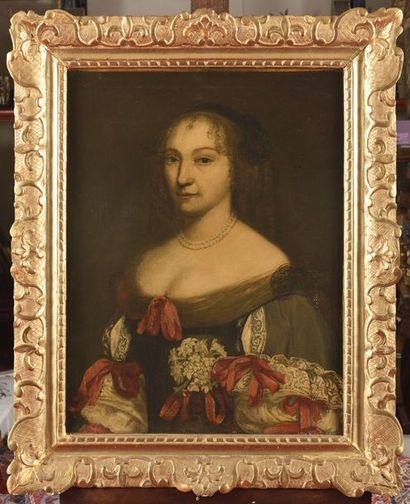 null ECOLE ROMAINE du XVIIème siècle siécle Portrait d'une dame de qualité Toile...