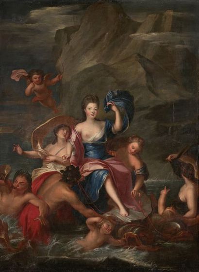 null ECOLE FRANCAISE vers 1700, atelier de Pierre GOBERT Portrait de Mademoiselle...