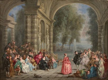 null Alexandre Paul Joseph VERON BELLECOURT (1773-1838) Les plaisirs du bal Panneau...
