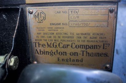 1953 MG TD Numéro de série 26932


Carte grise française


Toutes les MG série T...