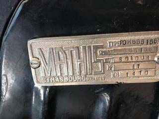 1932 MATHIS Emy 8 Série : FOH


Châssis n° 685156


Moteur 8 cylindres


Carte grise...