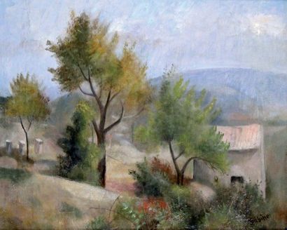 null OTHON COUBINE 1883-1969. Paysage de Provence. Huile sur toile signée en bas...