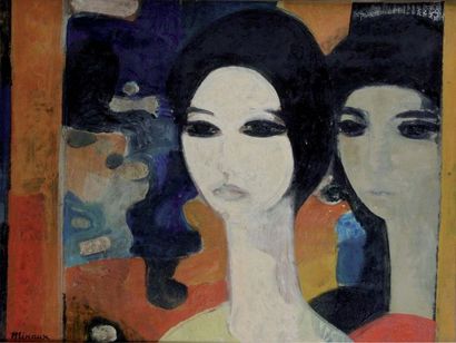 null ANDRE MINAUX 1923-1968. Portrait de femme. Huile sur toile signée en bas gauche....