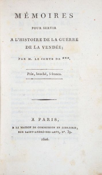 null [VAUBAN ( Jacques-Anne-Joseph Le Prestre de)]. Mémoires pour servir à l’histoire...
