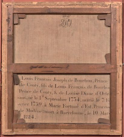 null École Française vers 1790 « Portrait de Louis François Joseph de bourbon, Prince...