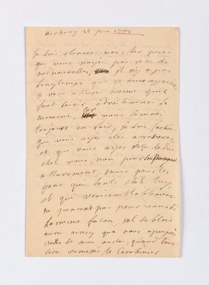 null POMPADOUR (Jeanne-Antoinette Poisson, marquise de). Lettre autographe à son...