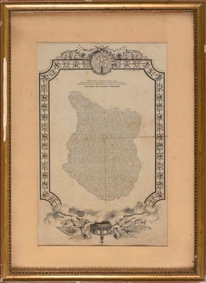 null « Le Testament du Roi Louis XVI » Lithographie au profil du Roi reprenant le...