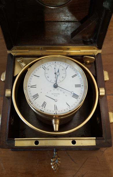 null WINNERL N° 43 Around 1850 Marine Chronometer with power reserve indicator In...