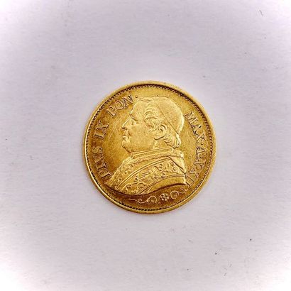 null 10 Read gold piece in profile of Pis IX Pon from 1867 workshop R. Weight: 3.2...