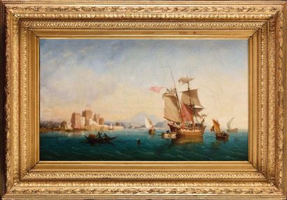 null Louis Ambroise GARNERAY (1783-1857)
Vue de port et voiliers
Huile sur papier...
