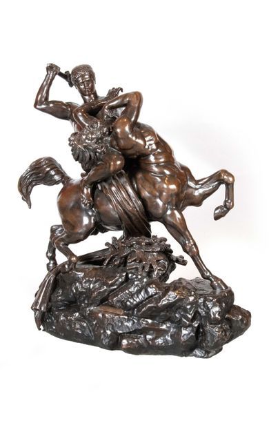 null Antoine Louis BARYE 1795-1875. Thésée combattant le centaure Biénor 1849. Epreuve...